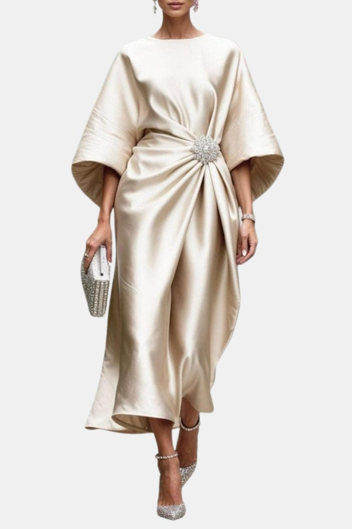 Albertine Wide Sleeve Satin Dress