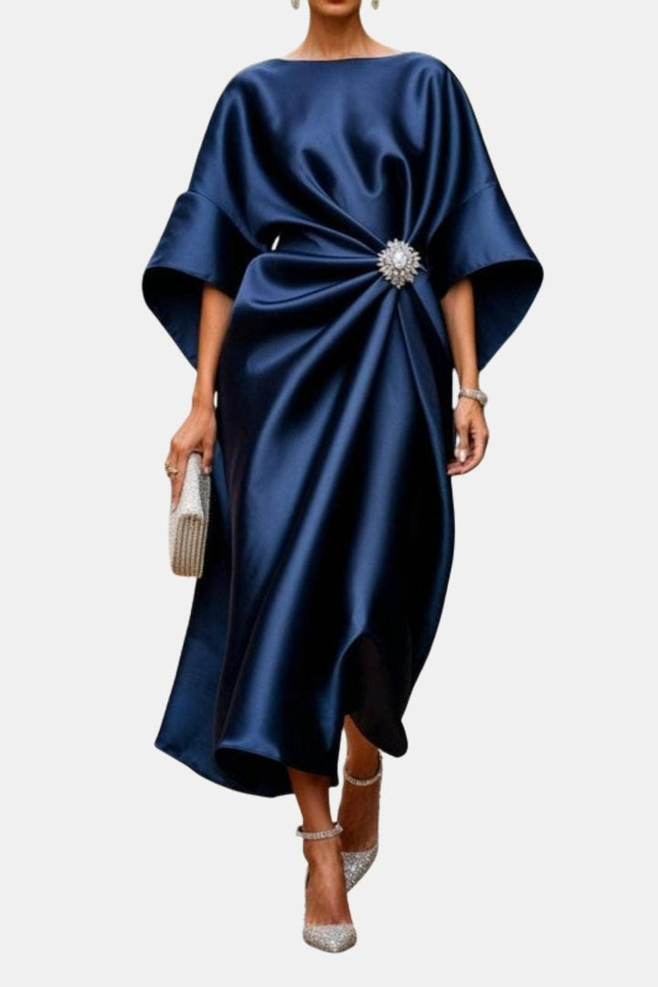 Albertine Wide Sleeve Satin Dress