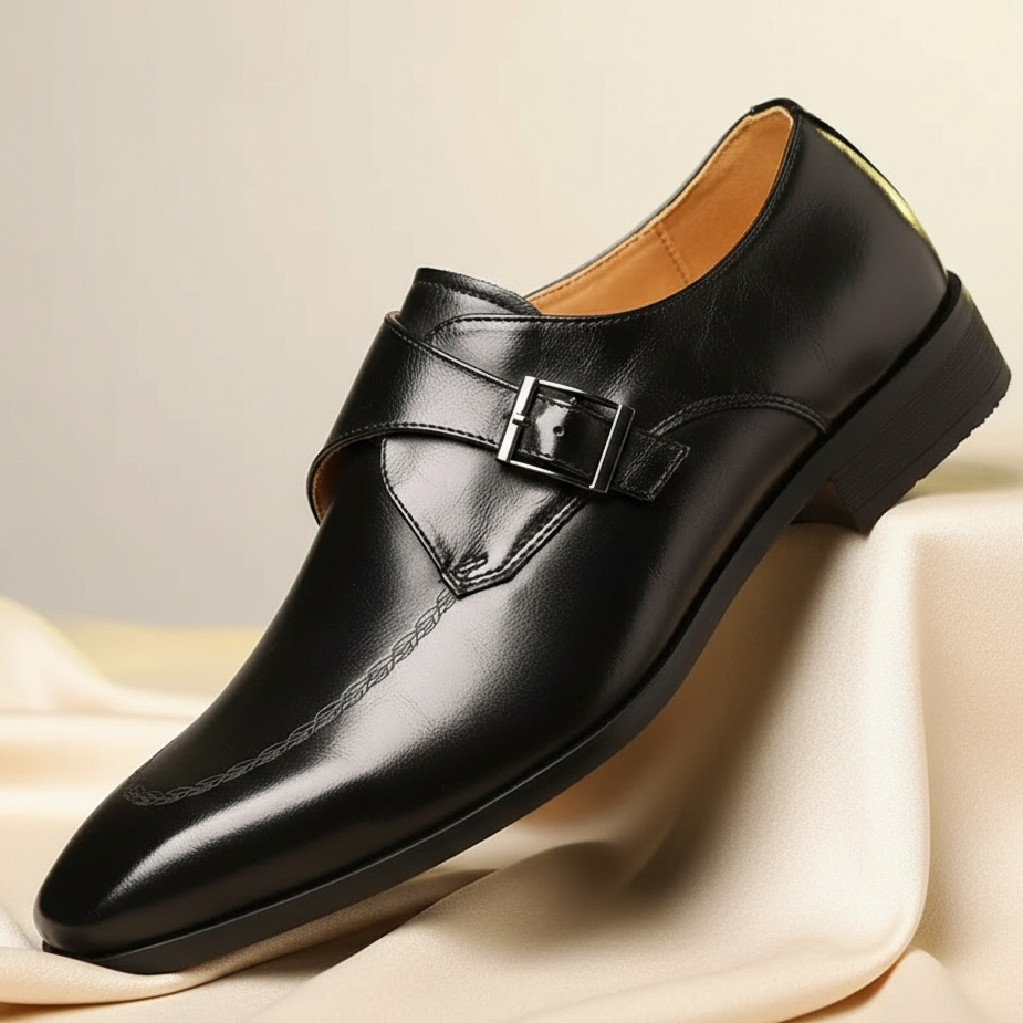Valentino Leather Monk Strap Loafers
