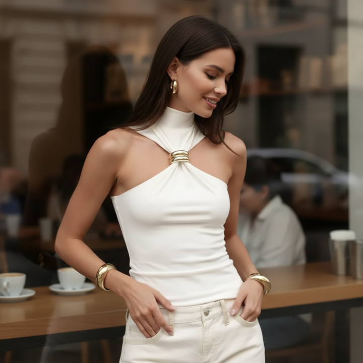 Sofia Turtleneck Sleeveless Top