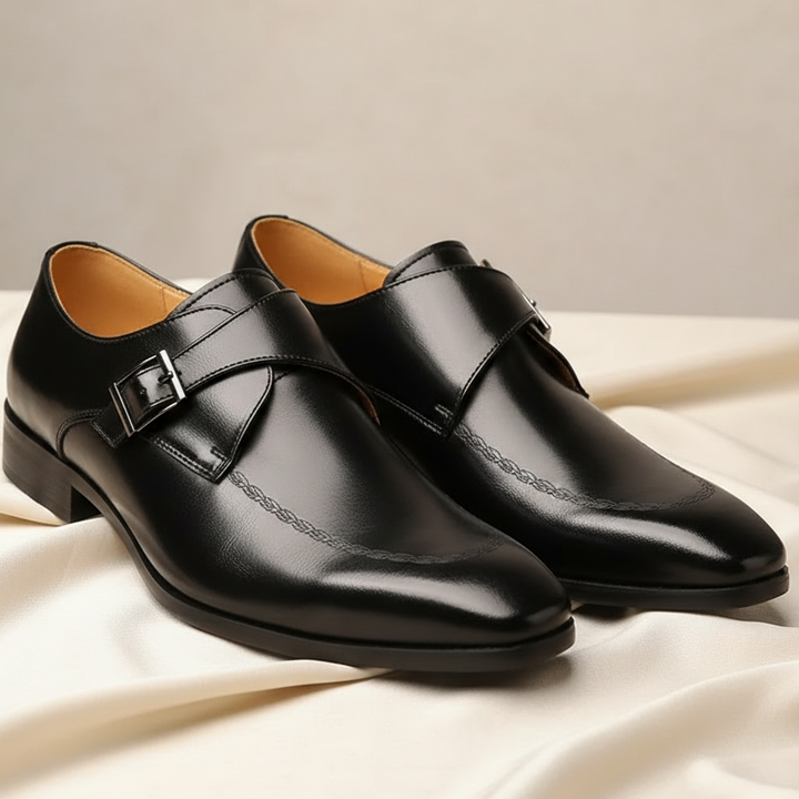 Valentino Leather Monk Strap Loafers