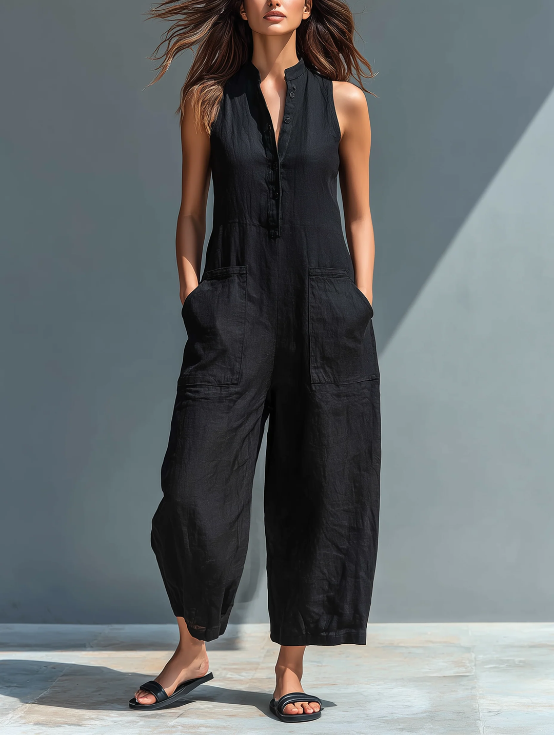 Leah Sleeveless Loose-fitting Jumpsuit