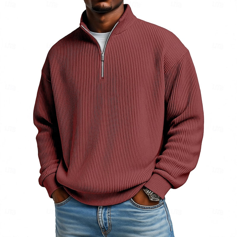 Rowland Ribbed Quarter-Zip Pullover