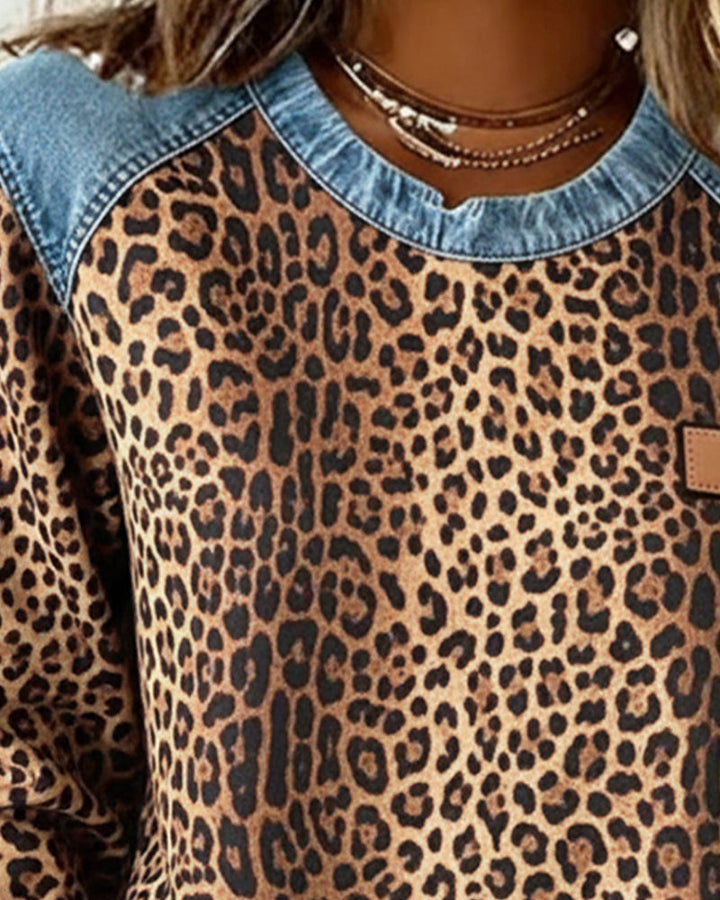 Noor Denim Colorblock Sweatshirt
