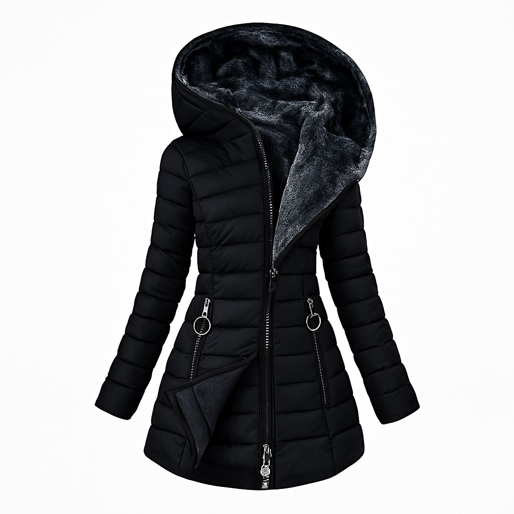 Florence Long Quilted Hooded Coat