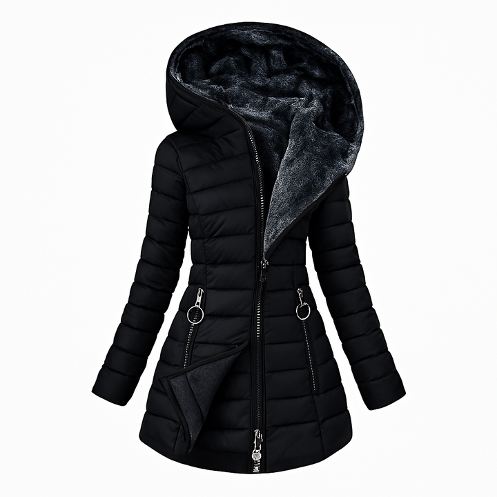 Florence Long Quilted Hooded Coat