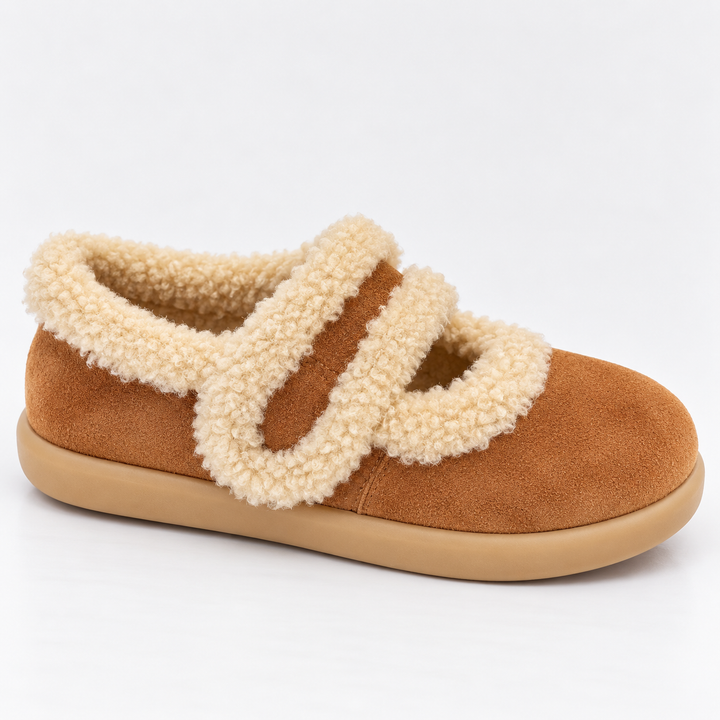 Kaylee Warm Fur Suede Slippers