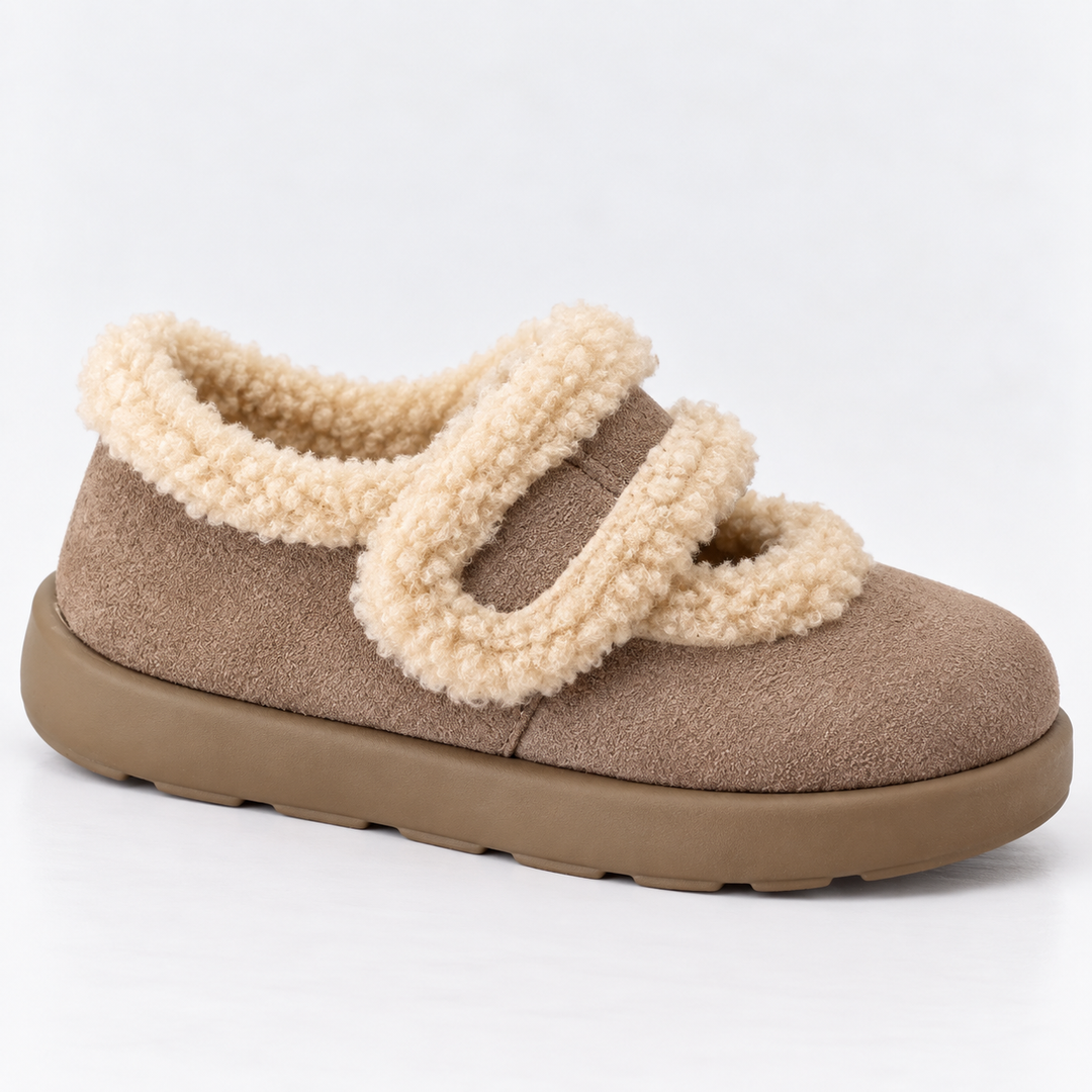 Kaylee Warm Fur Suede Slippers