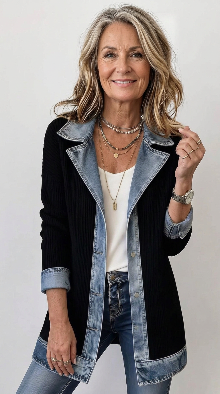 Oliver Denim Knit Jacket