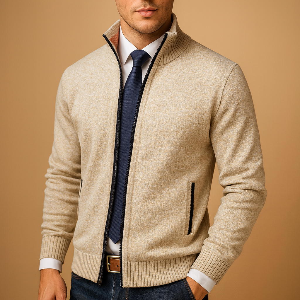 Joshua Zip-Up Cardigan Sweater