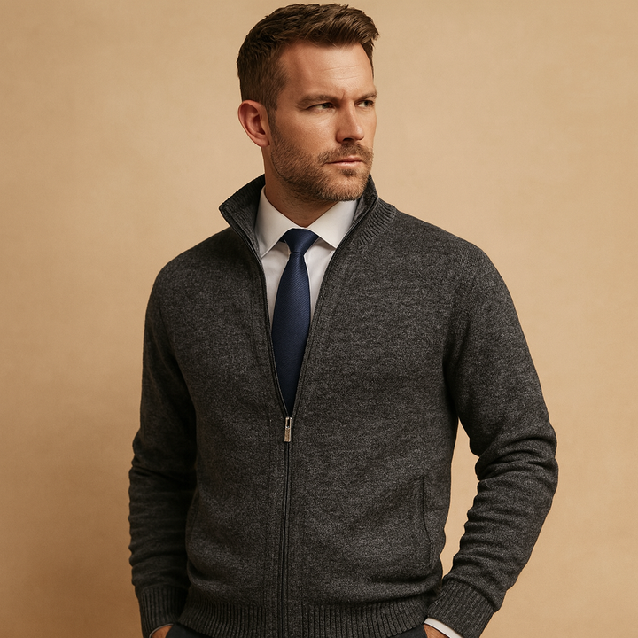 Joshua Zip-Up Cardigan Sweater