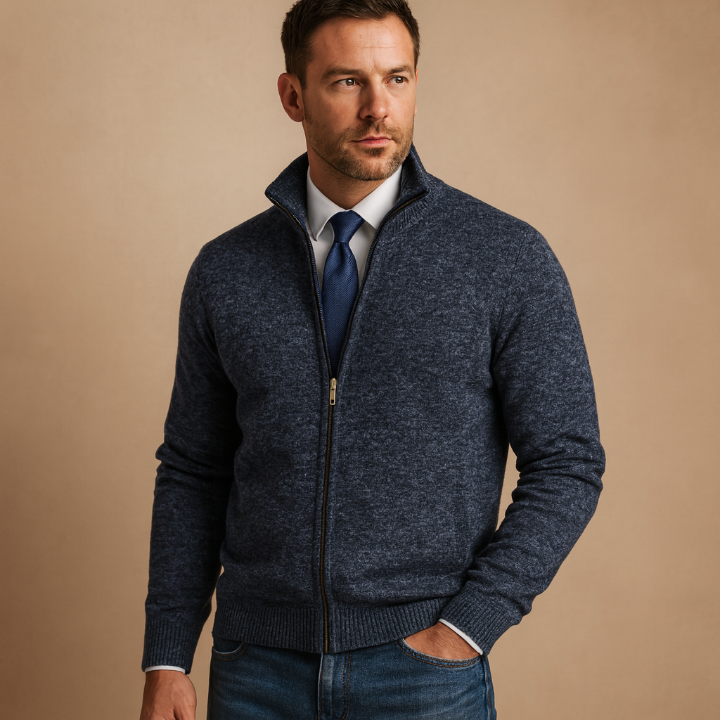 Joshua Zip-Up Cardigan Sweater