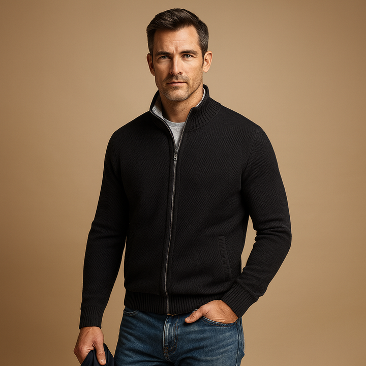 Joshua Zip-Up Cardigan Sweater