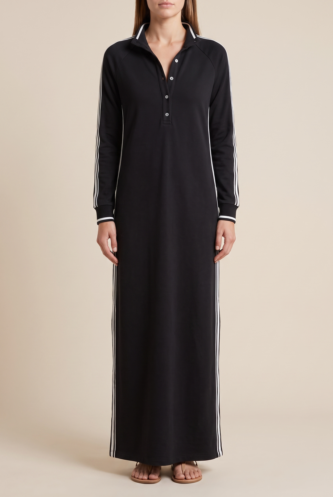 Danica Button-Down Sweatshirt Maxi Dress