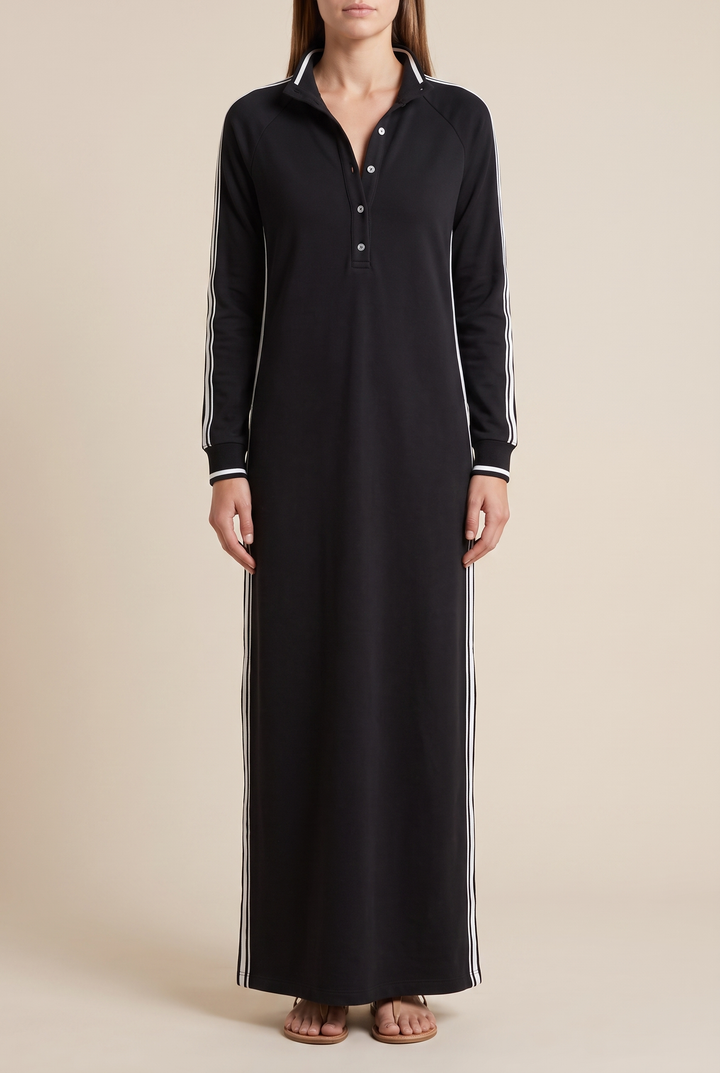 Danica Button-Down Sweatshirt Maxi Dress