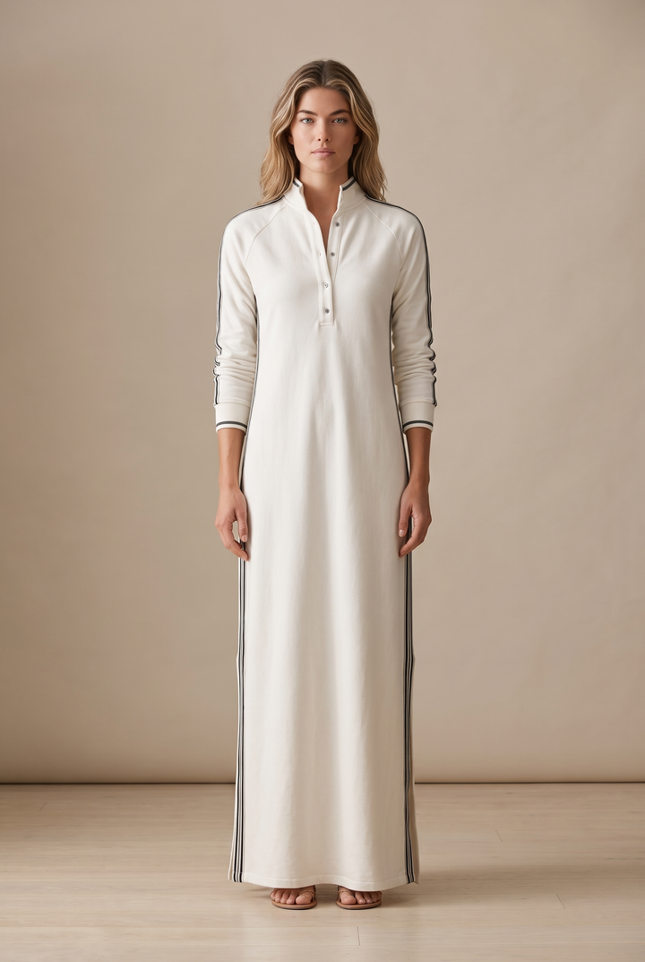 Danica Button-Down Sweatshirt Maxi Dress