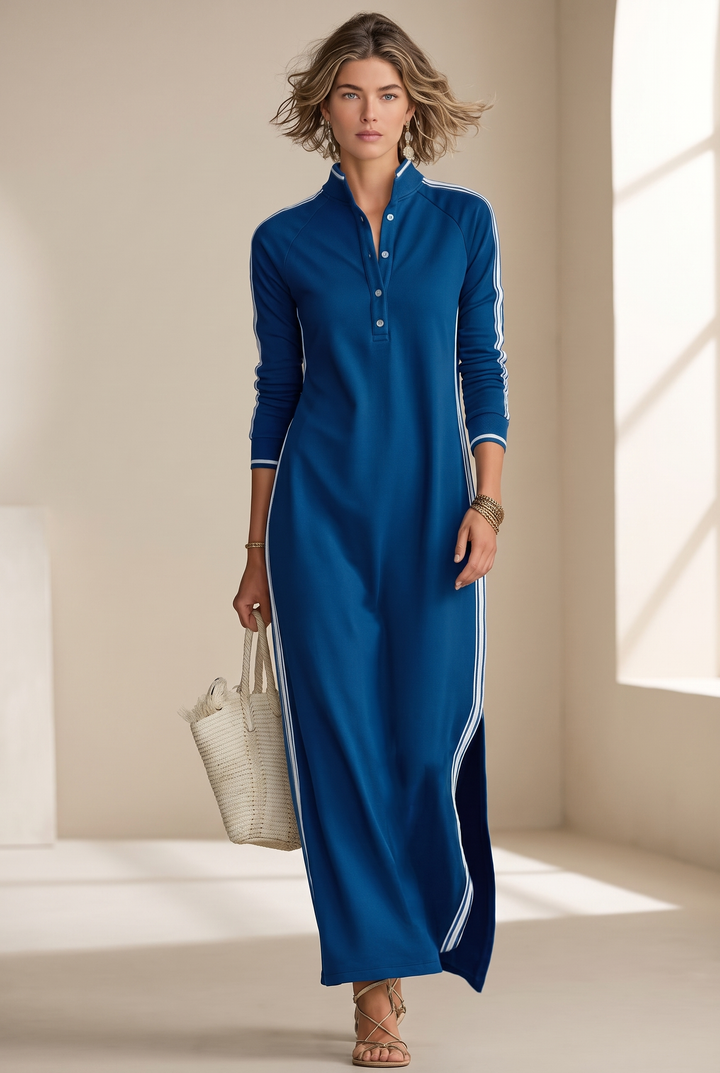 Danica Button-Down Sweatshirt Maxi Dress