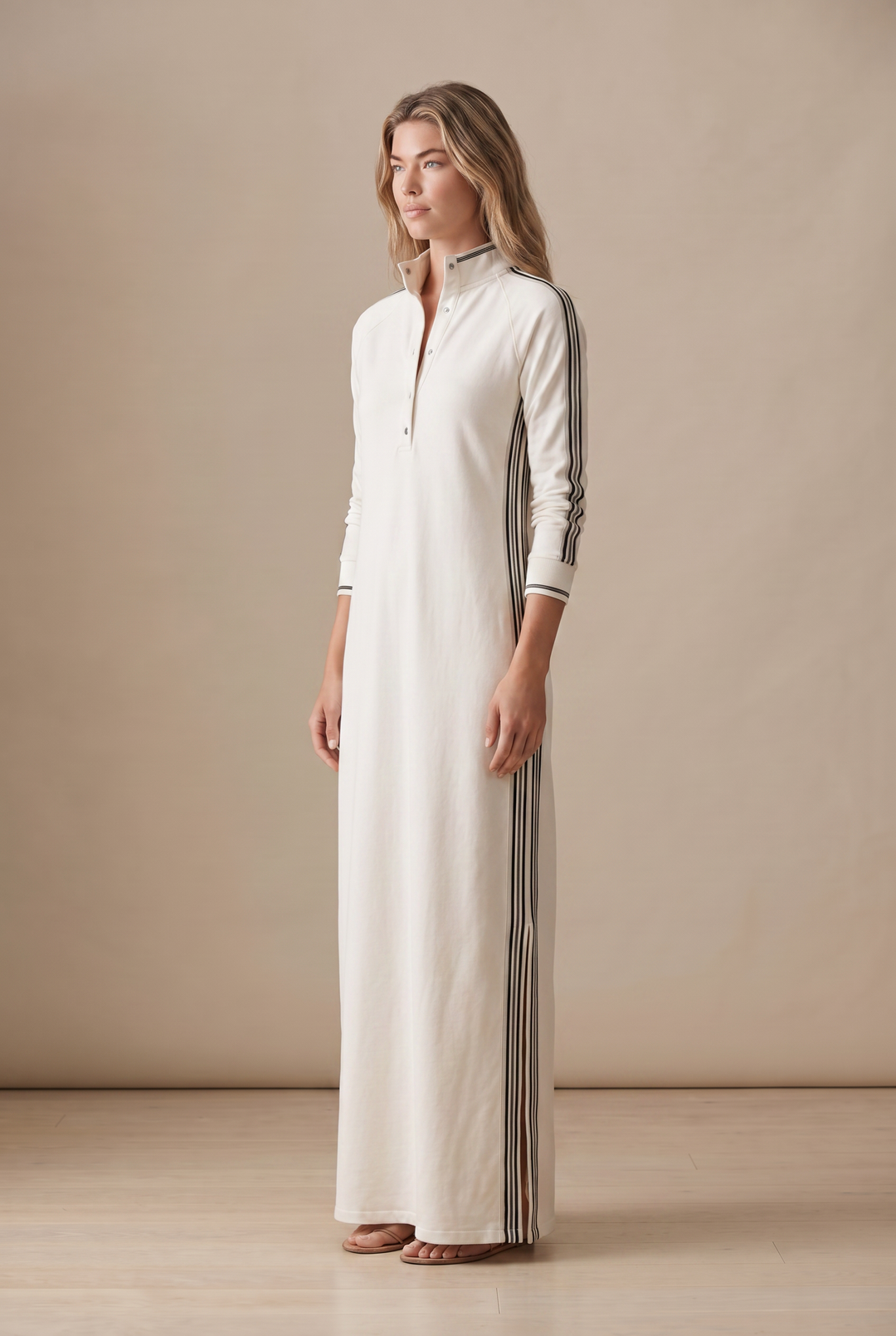 Danica Button-Down Sweatshirt Maxi Dress