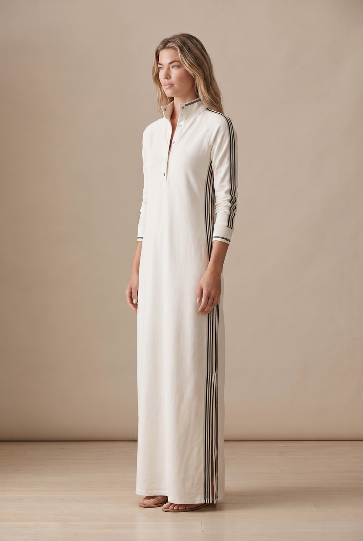 Danica Button-Down Sweatshirt Maxi Dress