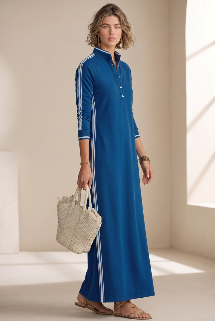 Danica Button-Down Sweatshirt Maxi Dress