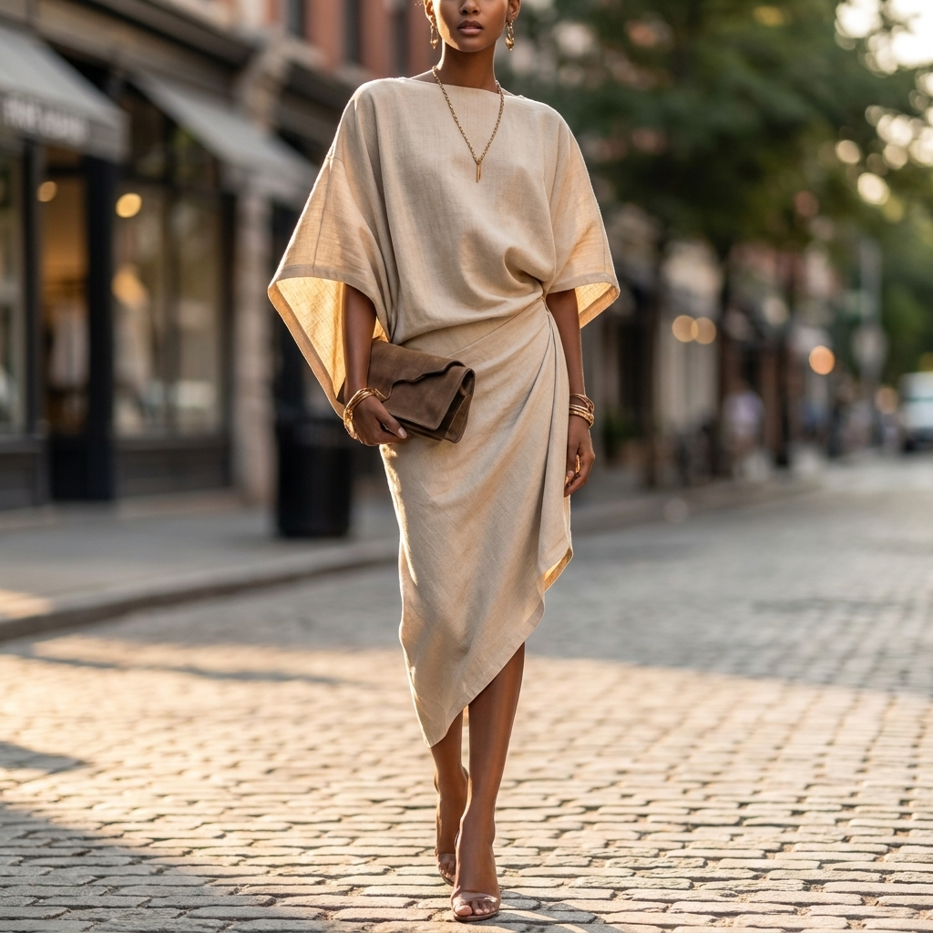 Odessa Batwing Sleeve Midi Dress