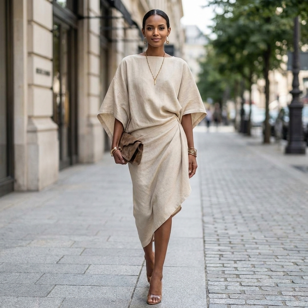 Odessa Batwing Sleeve Midi Dress