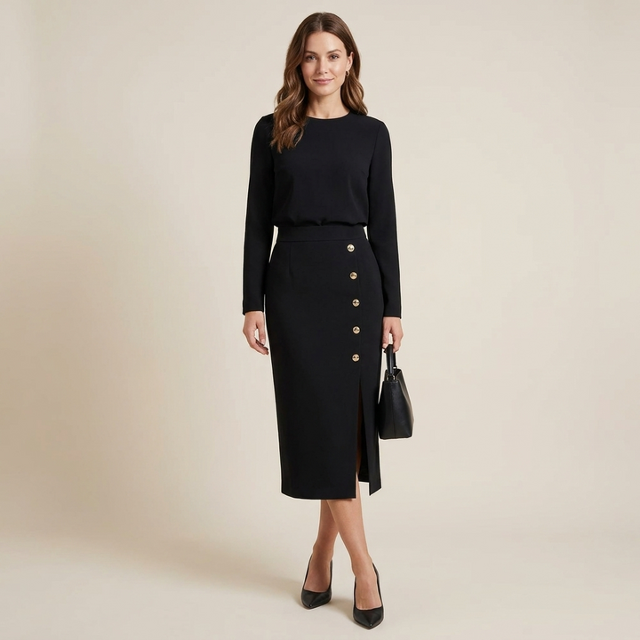 Amara Button Front Midi Dress