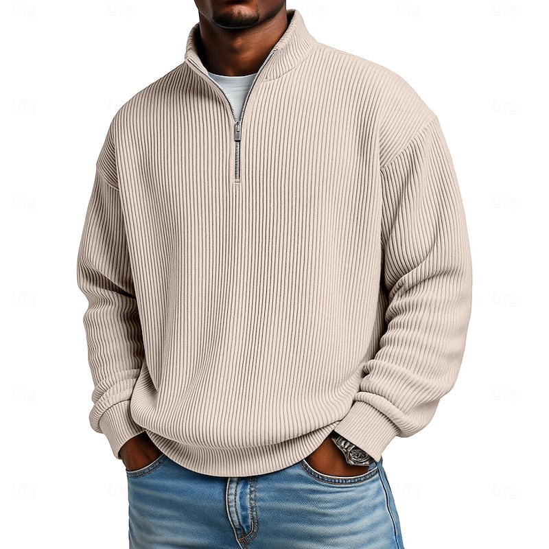 Rowland Ribbed Quarter-Zip Pullover