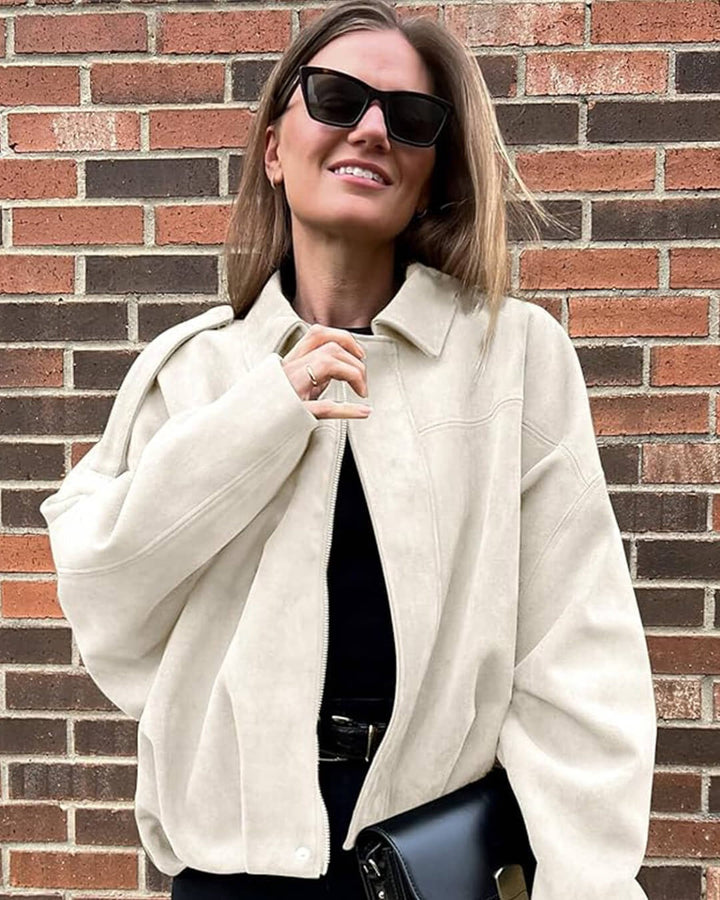 Cassandra Suede Bomber Jacket