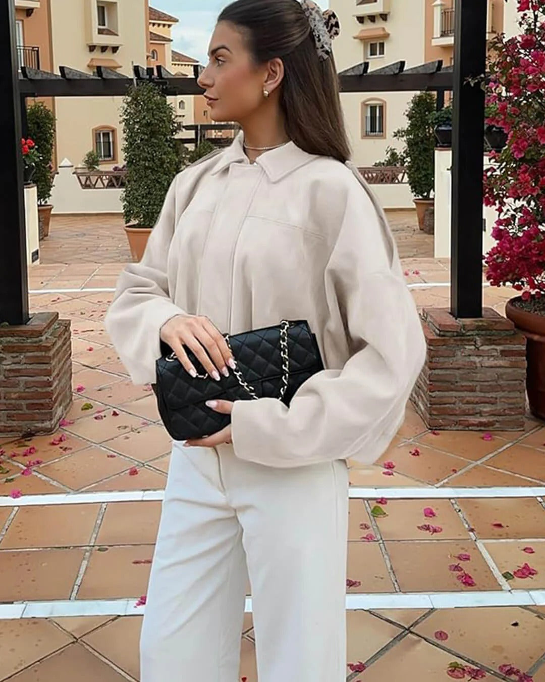 Cassandra Suede Bomber Jacket