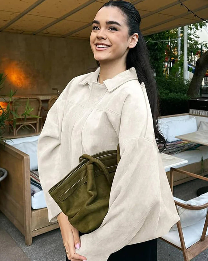 Cassandra Suede Bomber Jacket