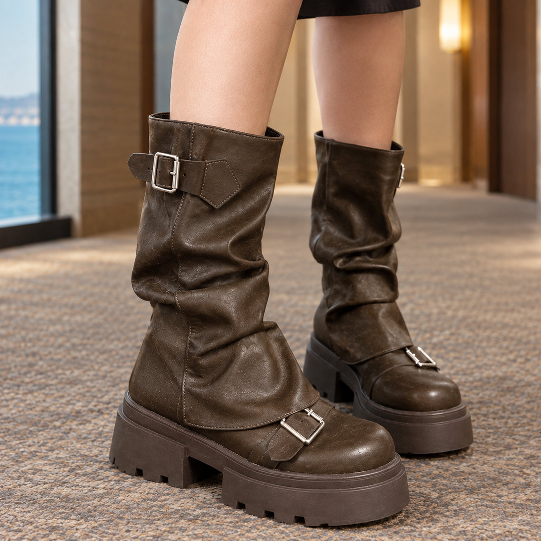 Tessa Leather Platform Boots