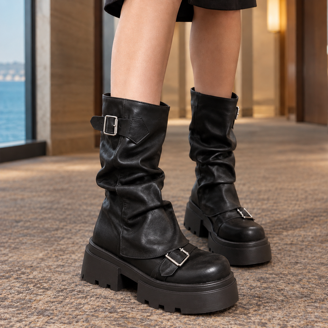 Tessa Leather Platform Boots