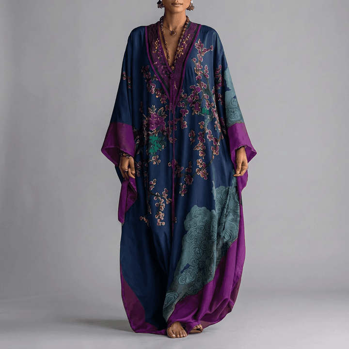 Lacceti Blossom Batwing Sleeve Maxi Dress