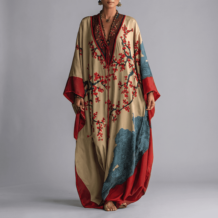 Lacceti Blossom Batwing Sleeve Maxi Dress