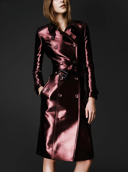 Josefine Leather Trench Coat