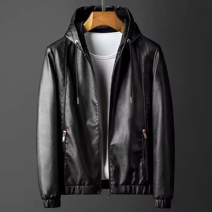 Rebellion Leather Hooded Jacket