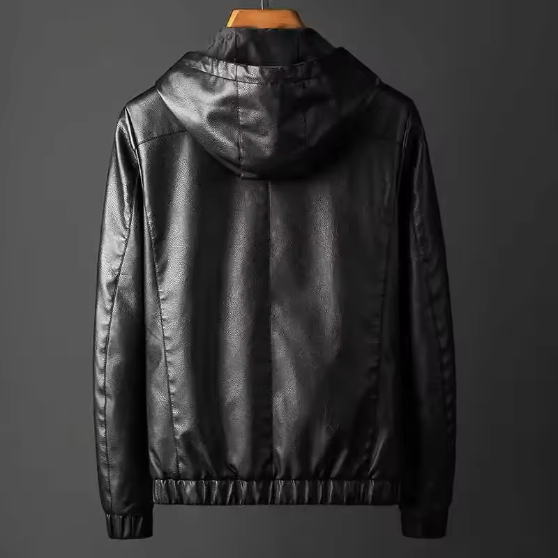 Rebellion Leather Hooded Jacket