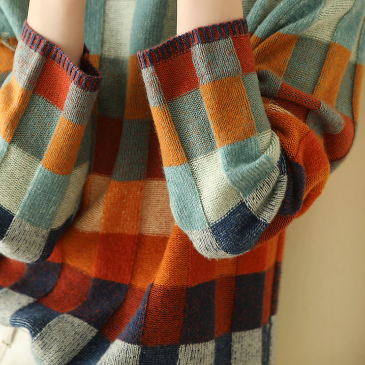 Genevieve Patchwork Turtleneck Sweater