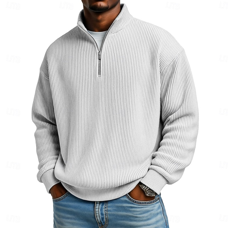 Rowland Ribbed Quarter-Zip Pullover