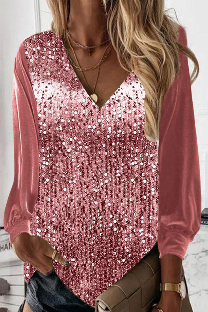 Winnifred Sequin Neck Blouse