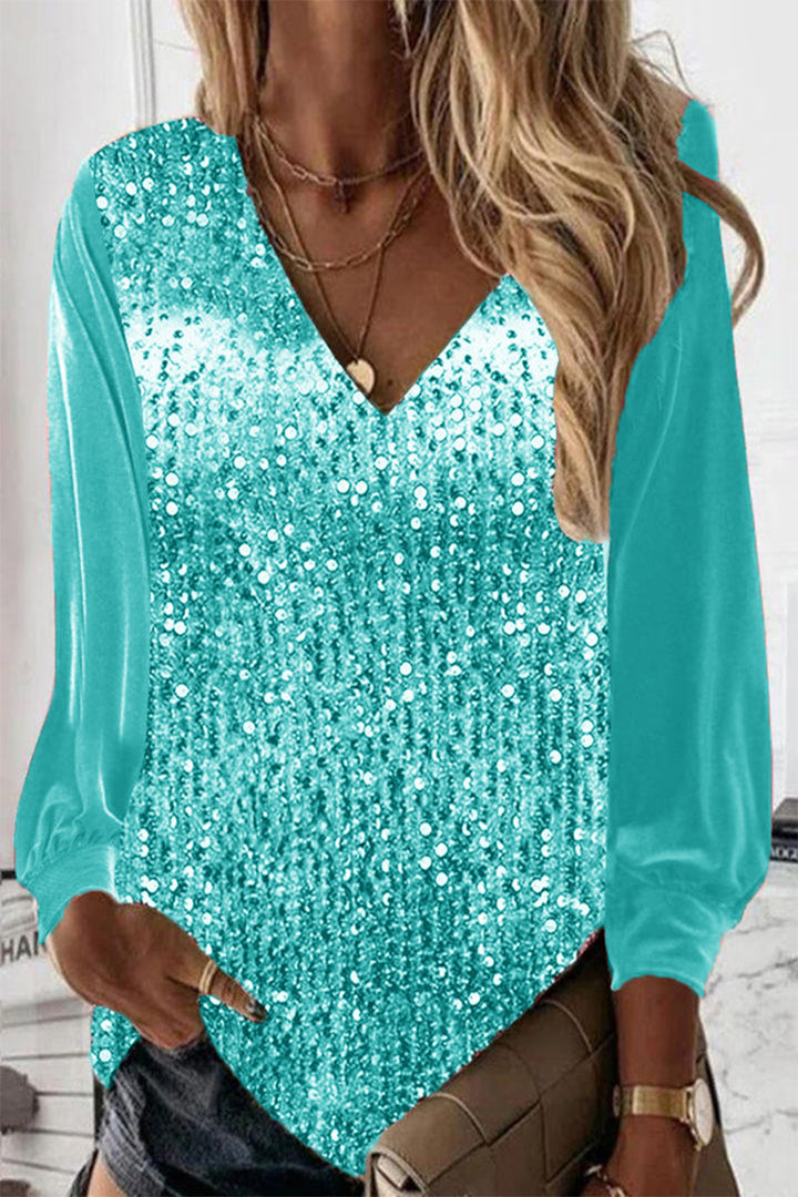 Winnifred Sequin Neck Blouse