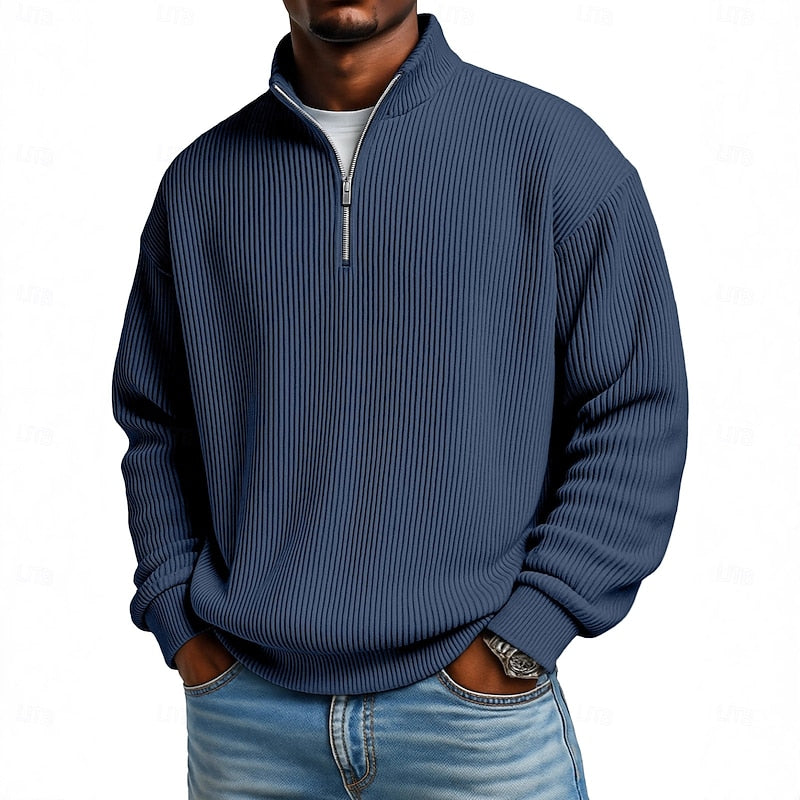 Rowland Ribbed Quarter-Zip Pullover