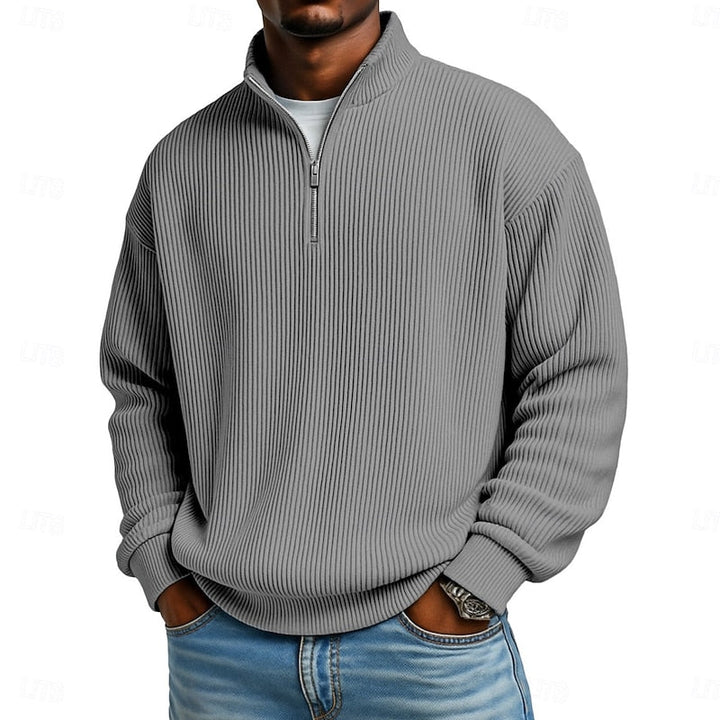 Rowland Ribbed Quarter-Zip Pullover