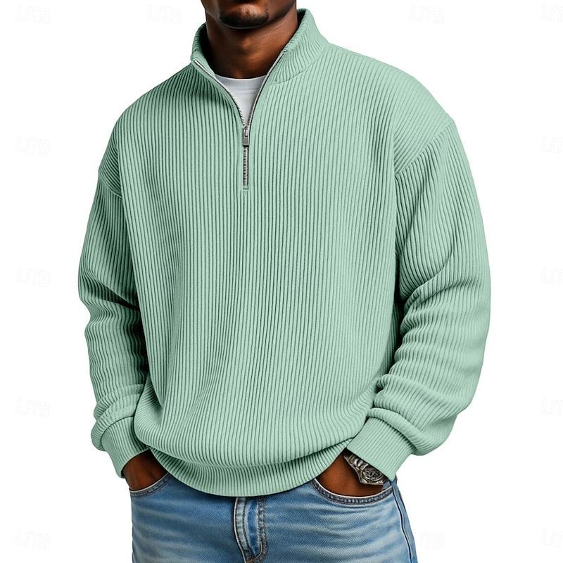 Rowland Ribbed Quarter-Zip Pullover