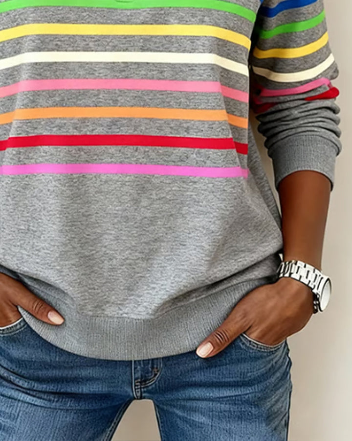 Helena Striped Quarter-Zip Pullover